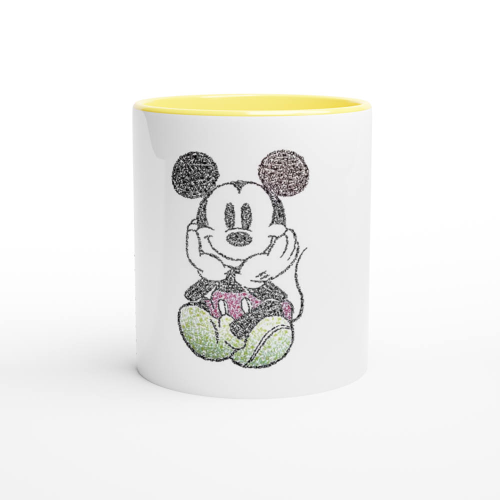 Mickey Mouse White 11oz Ceramic Mug with Color Inside
