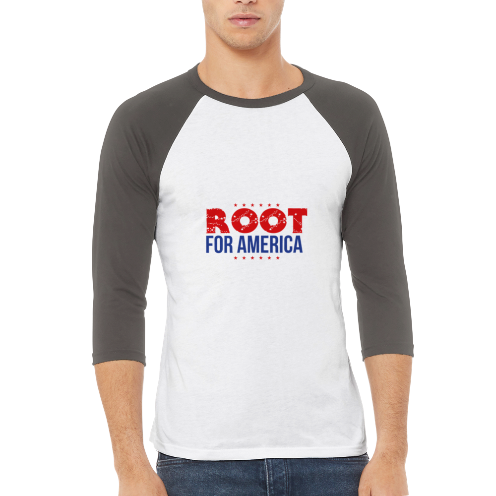 WAR Root For America Unisex 3/4 sleeve Raglan T-shirt